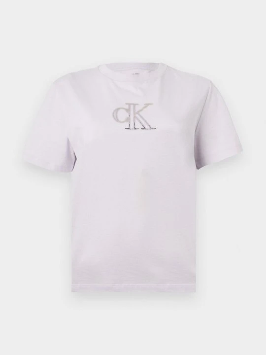 Zdjęcie produktu T-shirt z nadrukiem Calvin Klein Jeans liliowy