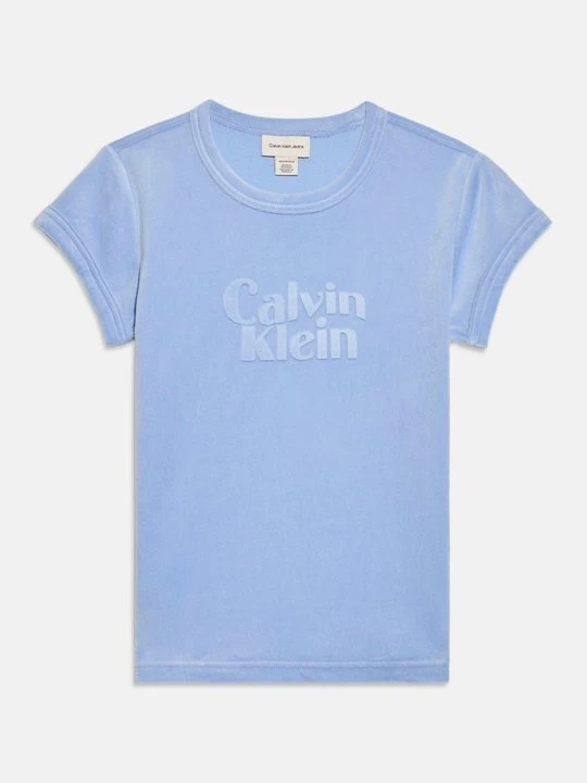 Zdjęcie produktu T-shirt z nadrukiem Calvin Klein Jeans liliowy