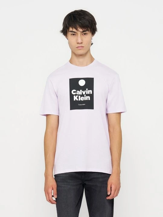 Zdjęcie produktu T-shirt z nadrukiem Calvin Klein Jeans liliowy