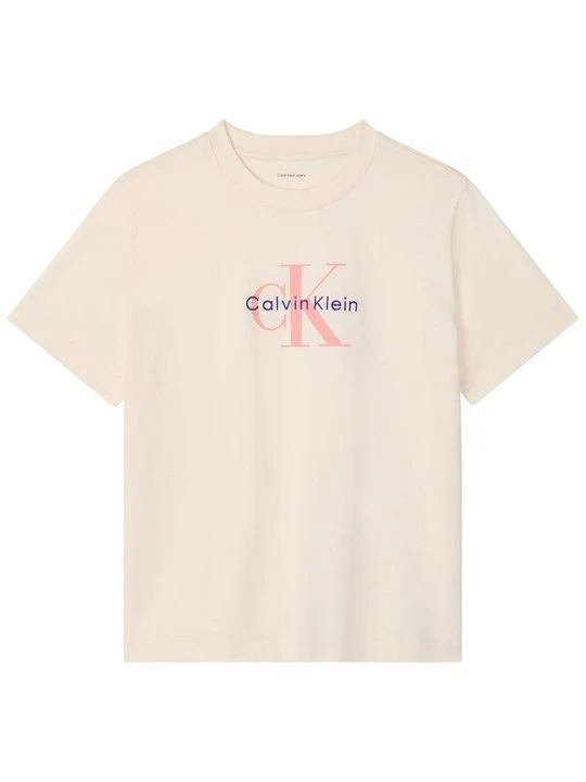 Zdjęcie produktu T-shirt z nadrukiem Calvin Klein Jeans mleczny