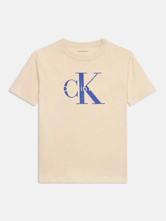 Zdjęcie produktu T-shirt z nadrukiem Calvin Klein Jeans piaskowy
