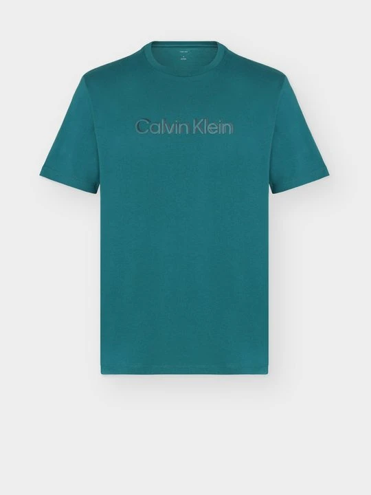 Zdjęcie produktu T-shirt z nadrukiem Calvin Klein turkusowy