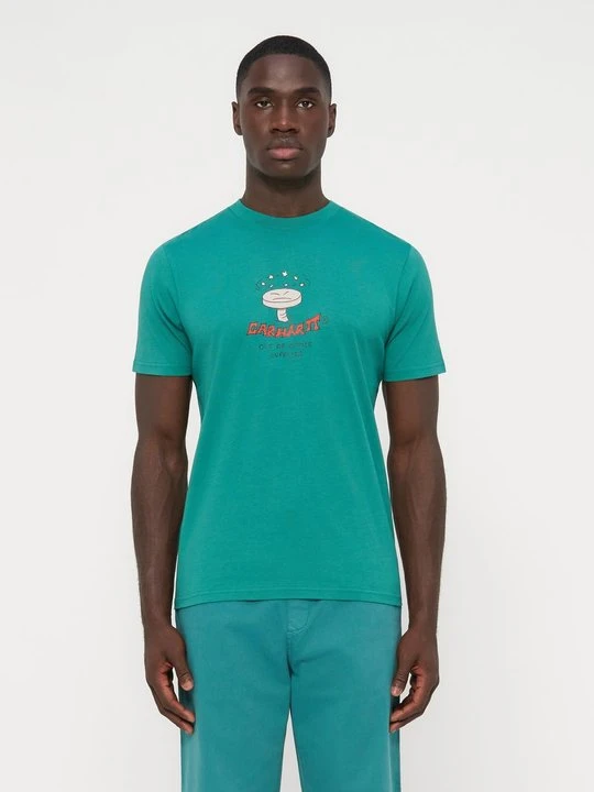 Zdjęcie produktu T-shirt z nadrukiem Carhartt WIP ciemnozielony
