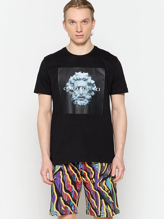 Zdjęcie produktu T-shirt z nadrukiem Carlo Colucci czarny