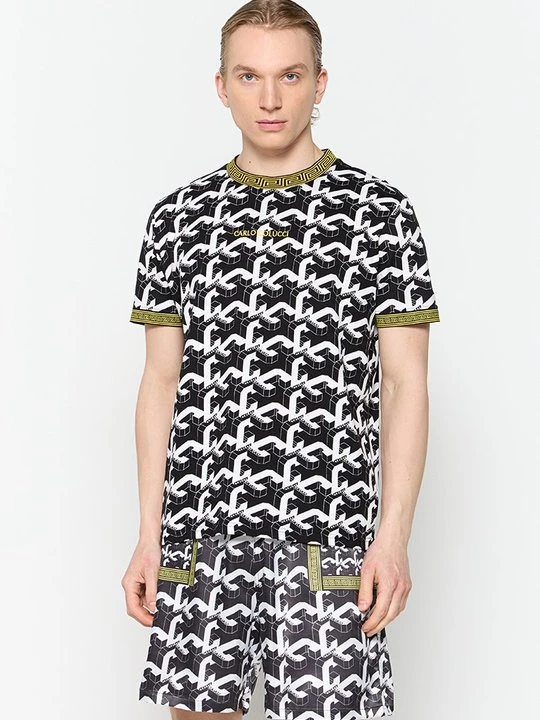 Zdjęcie produktu T-shirt z nadrukiem Carlo Colucci czarny