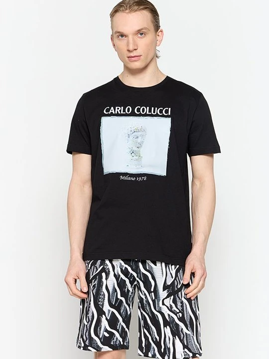 Zdjęcie produktu T-shirt z nadrukiem Carlo Colucci czarny