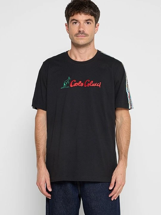 Zdjęcie produktu T-shirt z nadrukiem Carlo Colucci czarny