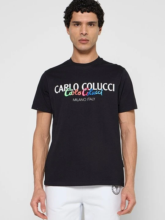 Zdjęcie produktu T-shirt z nadrukiem Carlo Colucci czarny