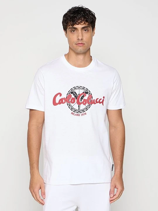 Zdjęcie produktu T-shirt z nadrukiem Carlo Colucci biały