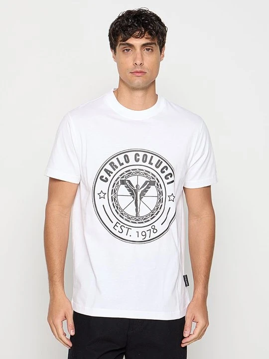 Zdjęcie produktu T-shirt z nadrukiem Carlo Colucci biały