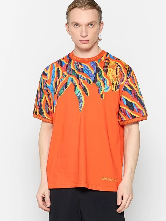 Zdjęcie produktu T-shirt z nadrukiem Carlo Colucci pomarańczowy