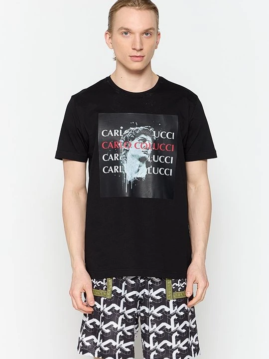 Zdjęcie produktu T-shirt z nadrukiem Carlo Colucci czarny