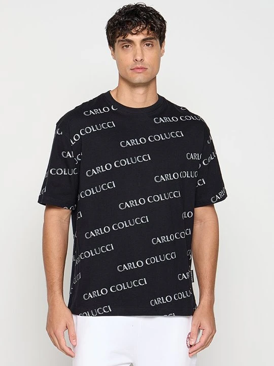 Zdjęcie produktu T-shirt z nadrukiem Carlo Colucci czarny