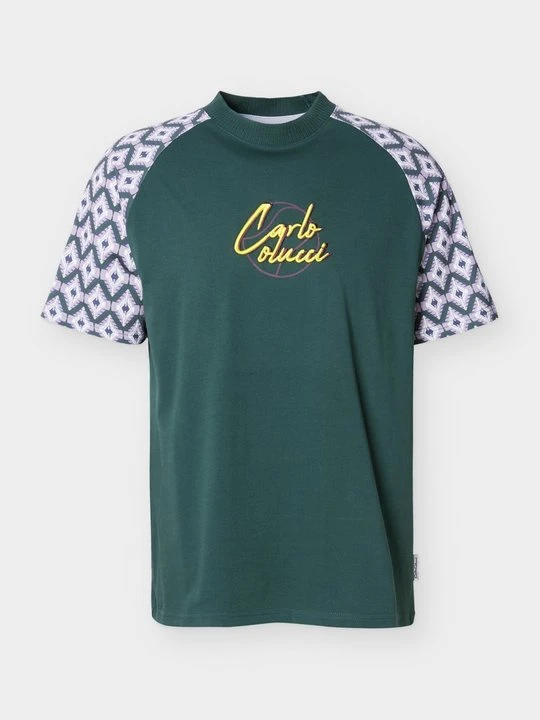 Zdjęcie produktu T-shirt z nadrukiem Carlo Colucci ciemnozielony
