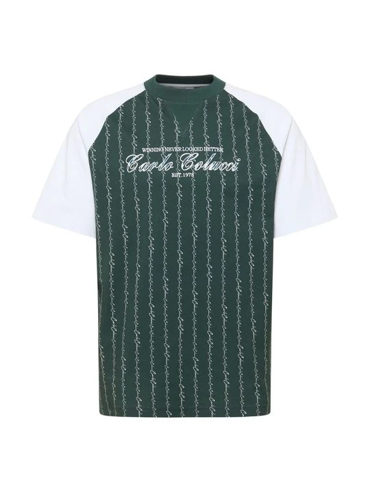 Zdjęcie produktu T-shirt z nadrukiem Carlo Colucci ciemnozielony
