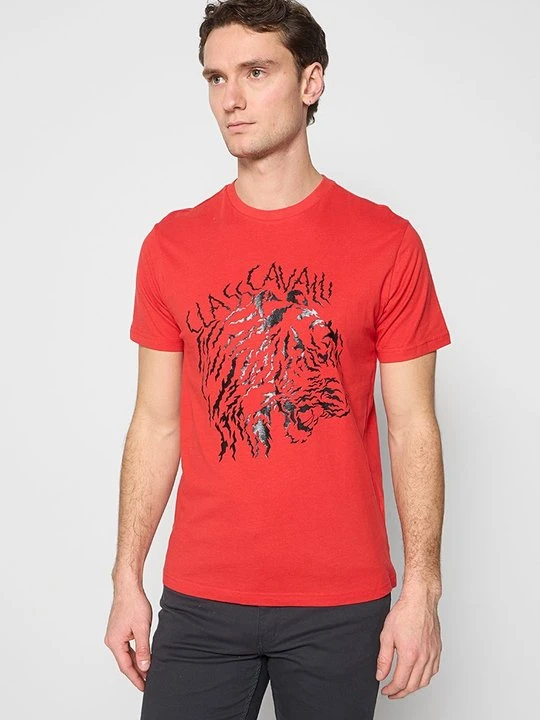 Zdjęcie produktu T-shirt z nadrukiem Cavalli Class czerwony