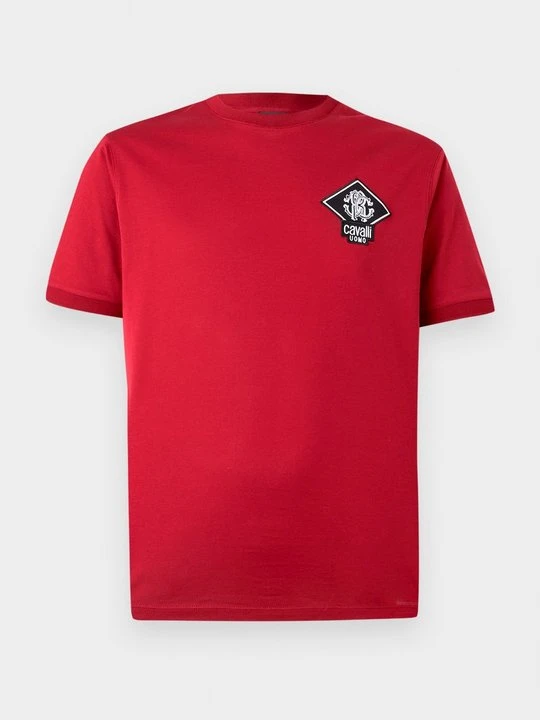 Zdjęcie produktu T-shirt z nadrukiem Cavalli UOMO czerwony