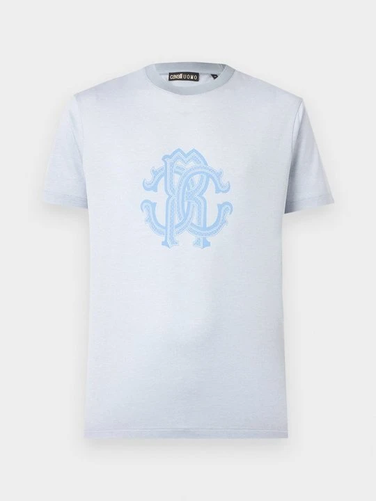 Zdjęcie produktu T-shirt z nadrukiem Cavalli UOMO jasnoniebieski