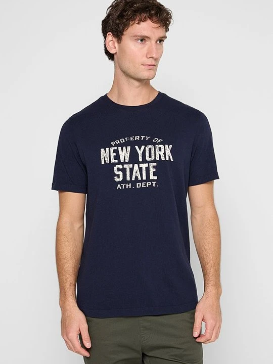 Zdjęcie produktu T-shirt z nadrukiem Champion niebieski