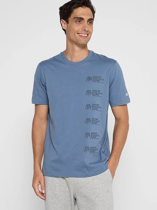 Zdjęcie produktu T-shirt z nadrukiem Champion niebieski