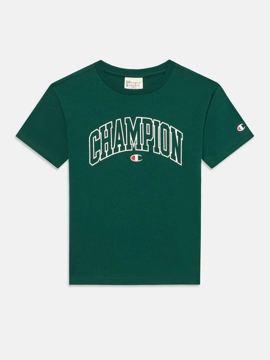 Zdjęcie produktu T-shirt z nadrukiem Champion ciemnozielony