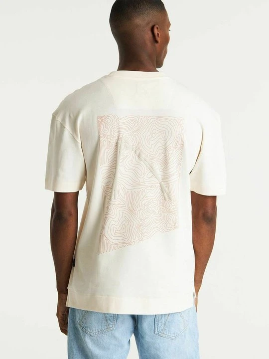 Zdjęcie produktu T-shirt z nadrukiem CHASIN' beżowy