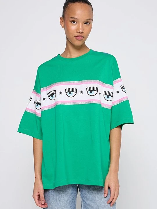 Zdjęcie produktu T-shirt z nadrukiem Chiara Ferragni zielony