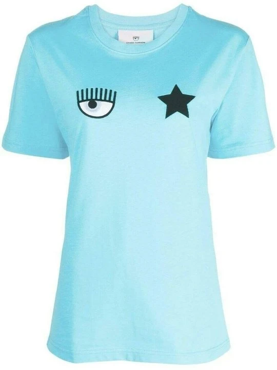 Zdjęcie produktu T-shirt z nadrukiem Chiara Ferragni jasnoniebieski