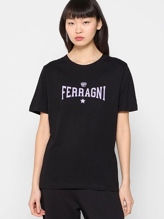 Zdjęcie produktu T-shirt z nadrukiem Chiara Ferragni czarny