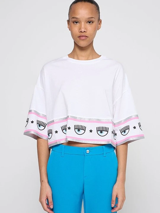 Zdjęcie produktu T-shirt z nadrukiem Chiara Ferragni biały