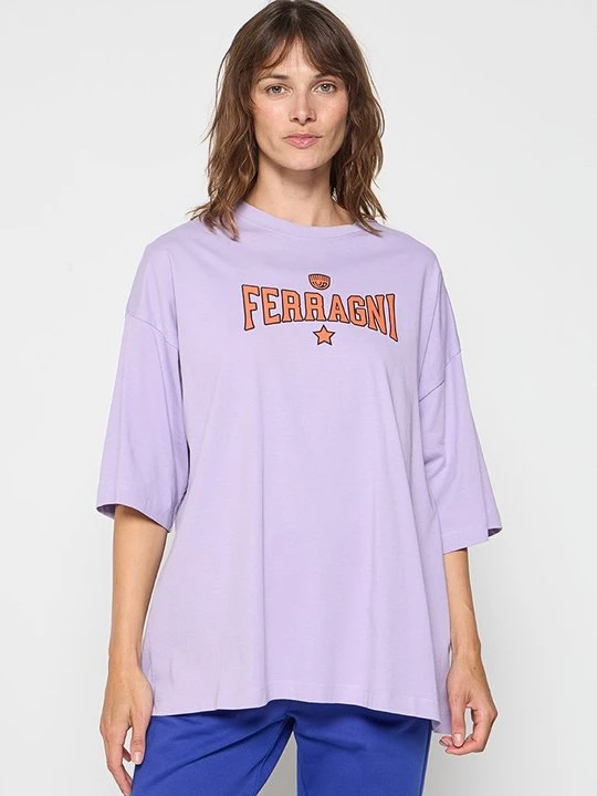 Zdjęcie produktu T-shirt z nadrukiem Chiara Ferragni liliowy