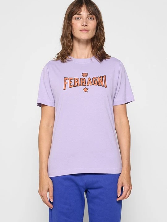 Zdjęcie produktu T-shirt z nadrukiem Chiara Ferragni liliowy