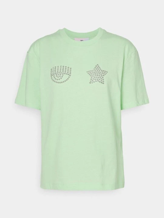 Zdjęcie produktu T-shirt z nadrukiem Chiara Ferragni jasnozielony