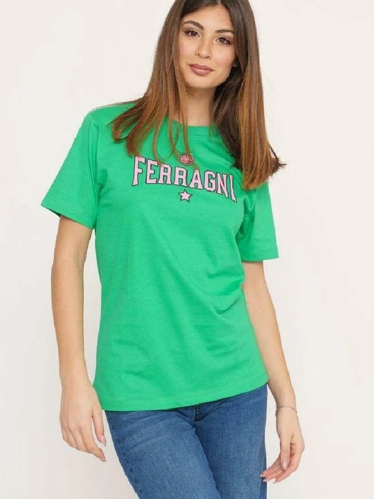 Zdjęcie produktu T-shirt z nadrukiem Chiara Ferragni zielony