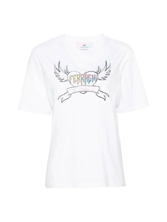 Zdjęcie produktu T-shirt z nadrukiem Chiara Ferragni biały