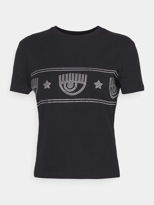 Zdjęcie produktu T-shirt z nadrukiem Chiara Ferragni czarny