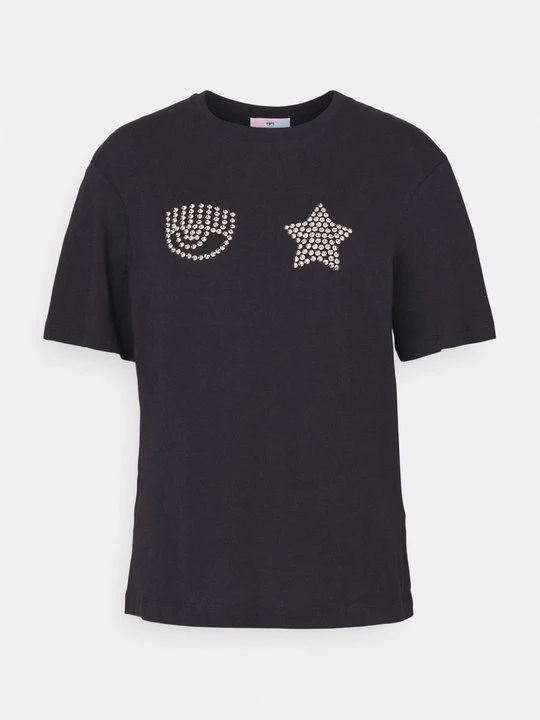 Zdjęcie produktu T-shirt z nadrukiem Chiara Ferragni czarny