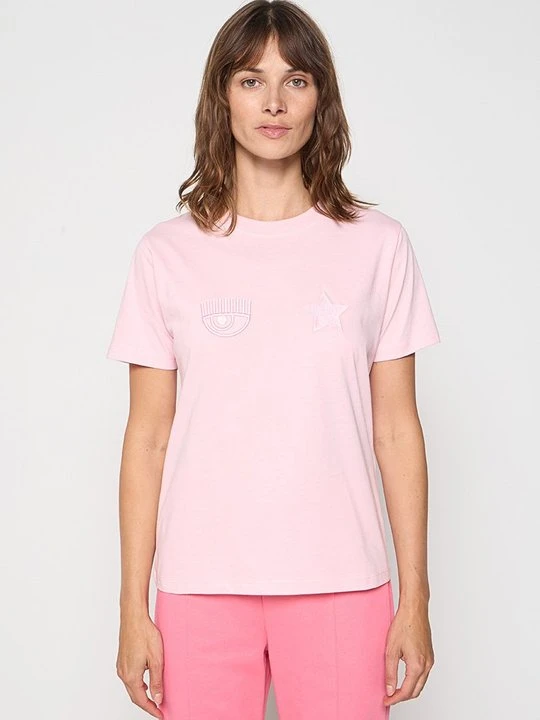 Zdjęcie produktu T-shirt z nadrukiem Chiara Ferragni różowy