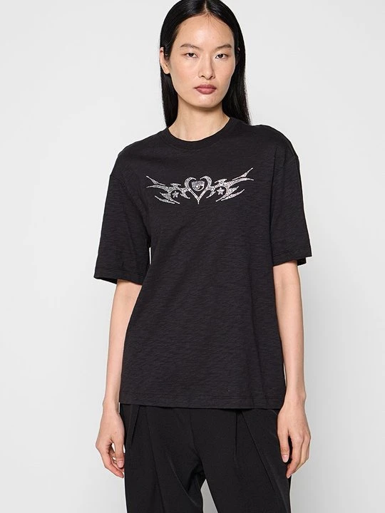 Zdjęcie produktu T-shirt z nadrukiem Chiara Ferragni czarny