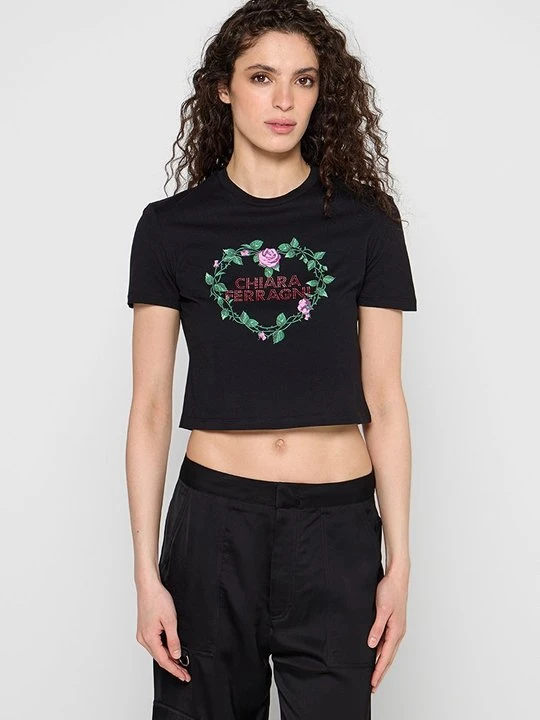 Zdjęcie produktu T-shirt z nadrukiem Chiara Ferragni czarny