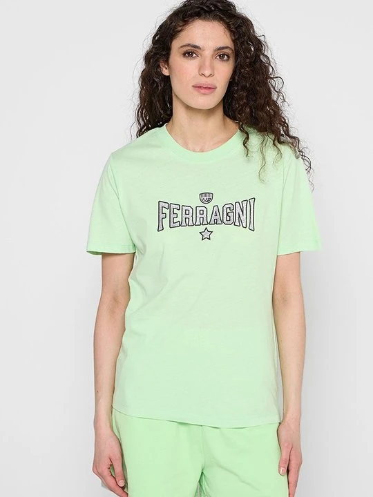 Zdjęcie produktu T-shirt z nadrukiem Chiara Ferragni zielony