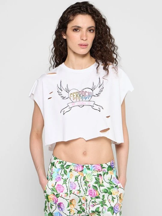 Zdjęcie produktu T-shirt z nadrukiem Chiara Ferragni biały