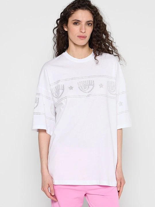 Zdjęcie produktu T-shirt z nadrukiem Chiara Ferragni biały