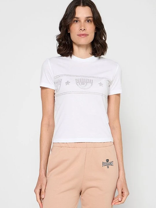 Zdjęcie produktu T-shirt z nadrukiem Chiara Ferragni biały