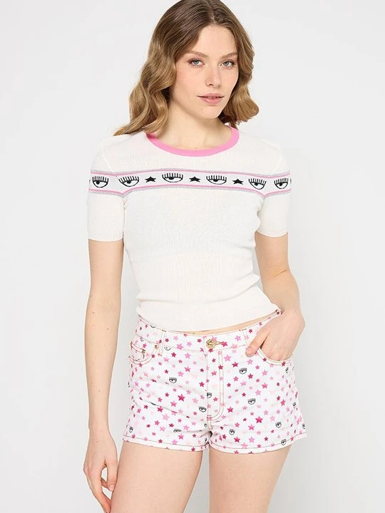 Zdjęcie produktu T-shirt z nadrukiem Chiara Ferragni biały