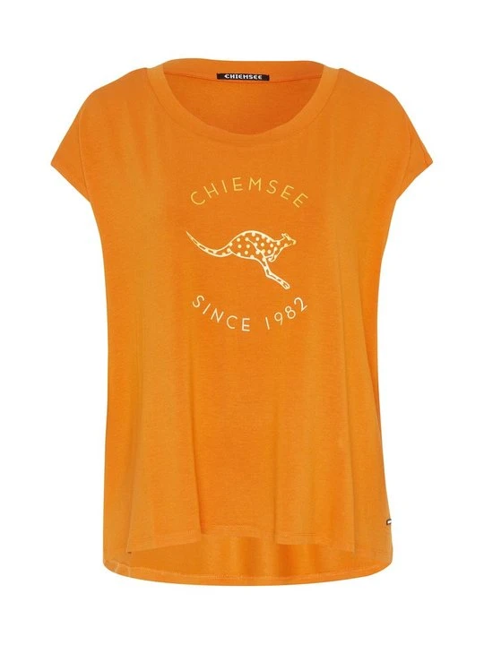 Zdjęcie produktu T-shirt z nadrukiem Chiemsee pomarańczowy