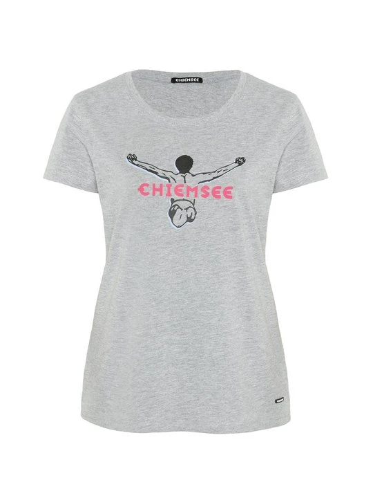 Zdjęcie produktu T-shirt z nadrukiem Chiemsee jasnoszary