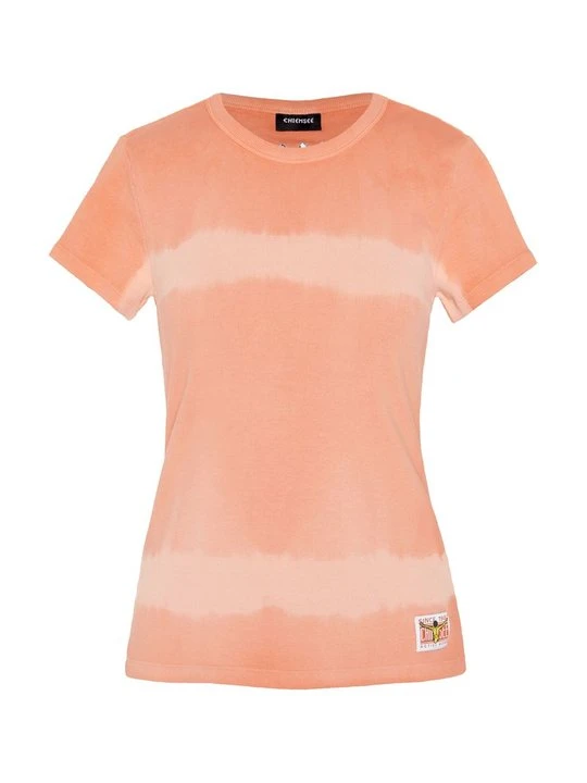 Zdjęcie produktu T-shirt z nadrukiem Chiemsee pomarańczowy melanż