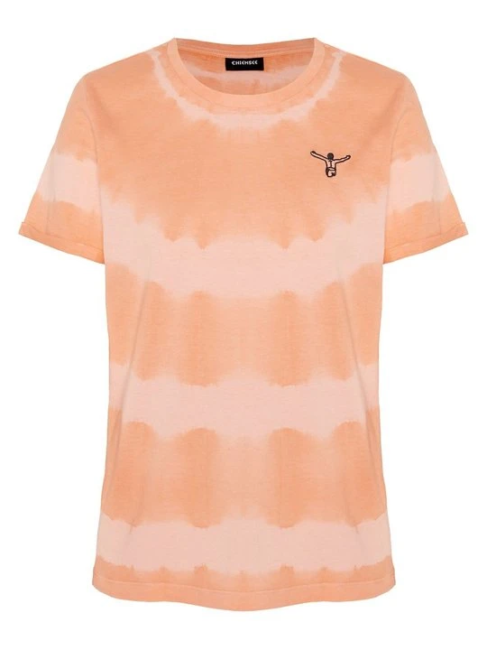 Zdjęcie produktu T-shirt z nadrukiem Chiemsee pomarańczowy melanż