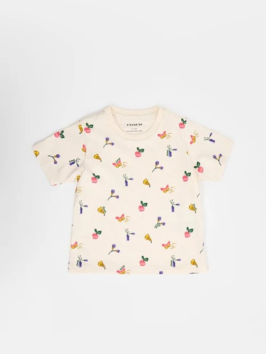 Zdjęcie produktu T-shirt z nadrukiem Coach mleczny